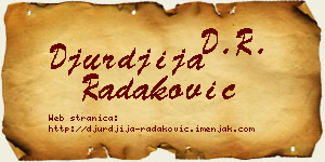 Đurđija Radaković vizit kartica